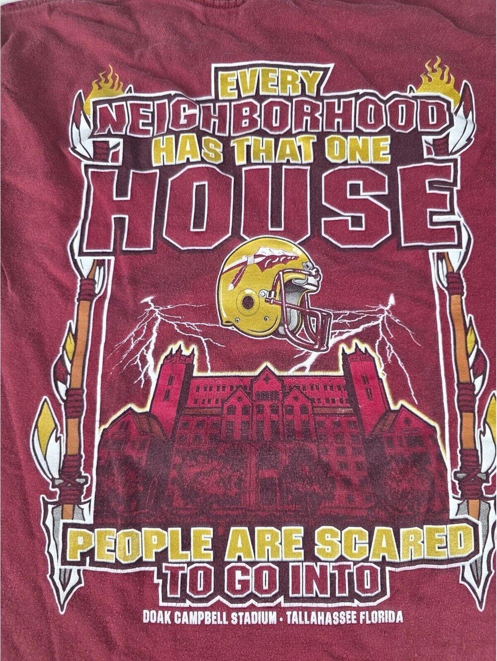 Jerzees Florida State Seminoles T Shirt Football Small FSU Graphic VTG Our House